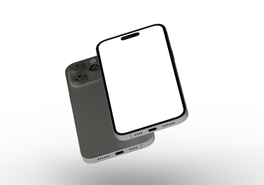 Beyaz arka planda modern akıllı telefon modeli gösterişli parlak tasarım, temiz çizgiler