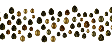 Beyaz Arkaplanda Dekorasyon İçin Altın Paskalya Yumurtaları İzole Edildi