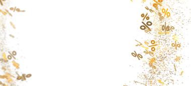 Satış için Beyaz Arkaplana Düşen Altın Yüzdelik Semboller