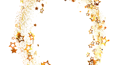Kutlama için beyaz zemin üzerinde altın yıldız patlamaları