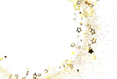 Beyaz arka planda altın yıldızlar ve parıltı kutlama tasarımı