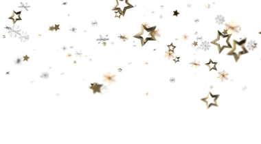 Beyaz Arkaplanda Altın Yıldızlar ve Kar Taneleri: Tatil Dekorasyonu