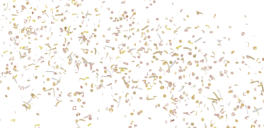 Kutlama ve parti havasıyla beyaz arka plana düşen altın konfetileri