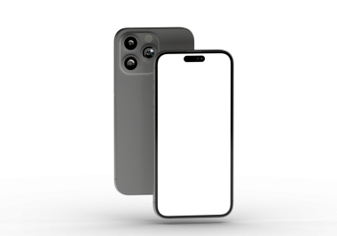 Akıllı telefon ön ve arka görünümü boş ekran ile