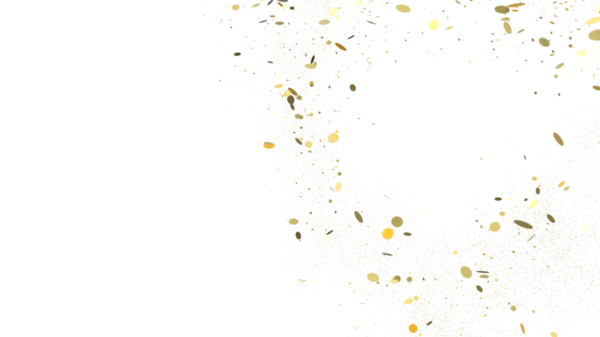 Altın konfetileri beyaz arka planda soyut festival konseptine düşüyorlar.