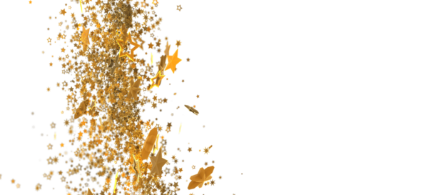 Soyut altın yıldız patlaması etkisi beyaz arkaplan üzerinde