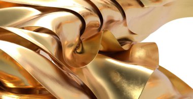 Soyut Altın Folyo Dalgaları, Parlak Lüks Tasarım Arkaplanı