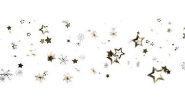 Beyaz Arkaplanda Altın Yıldızlar ve Kar Taneleri: Kutlama Kutlaması