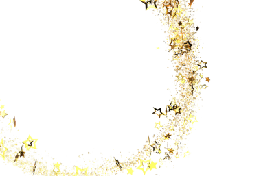 Kutlama için Beyaz Arkaplanda Parlayan Altın Yıldızlar Yolu