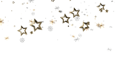 Beyaz Arkaplanda Altın Yıldız ve Kar Tanesi Madalyası