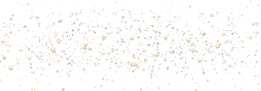 Parlayan altın ve gümüş yıldızlar beyaz arka planda yüzen konfeti