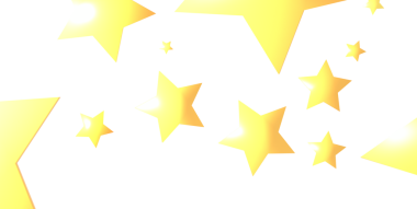 Beyaz arkaplanda soyut sarı yıldızlar, göksel kutlama tasarımları