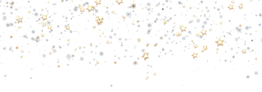 Bayram sezonu için Beyaz Arkaplanda Altın Yıldızlar ve Kar Taneleri