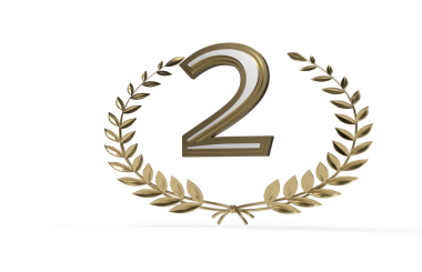 Beyaz Arkaplanda İki Numaralı Altın Laurel Çelengi