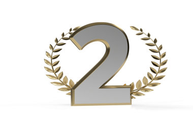 Beyaz Arkaplanda Altın Laurel Çelengi ile İkincilik Gümüş Ödülü