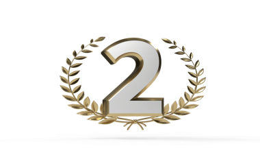 Beyaz Arkaplanda Laurel Çelengi ile İkincilik 3B Numarası