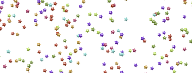 Kutlamalar için beyaz arkaplana dağılmış renkli yıldız konfetileri