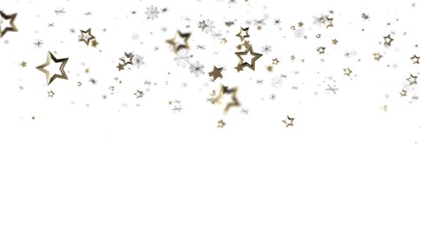 Beyaz Arkaplanda Soyut Altın Yıldızlar ve Kar Taneleri