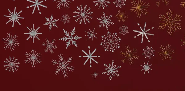 Noel ve kış için Burgonya arka planında kar taneleri çizimi