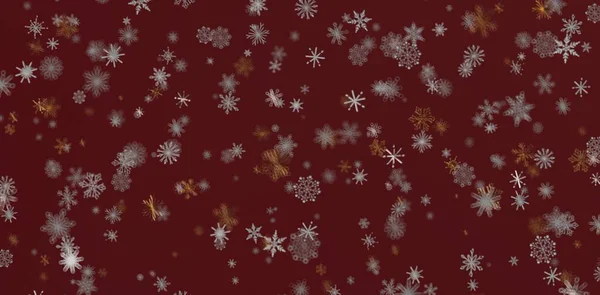 Noel tasarımları için kırmızı arkaplanda soyut kar tanesi deseni