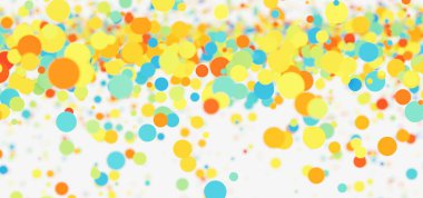 Beyaz Arkaplanda Yüzen Soyut Renkli Çemberler