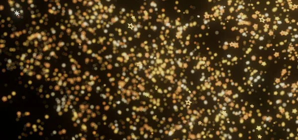 Parlayan Yıldızlar ve Altın Işıklar Soyut Arkaplan