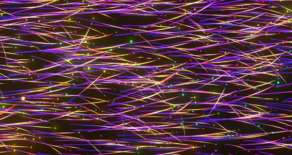 Karanlık Arkaplanda Soyut Renkli Parçacık Çizgileri