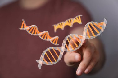 İnsan DNA Helix Genetik Kod Bilimi Araştırması