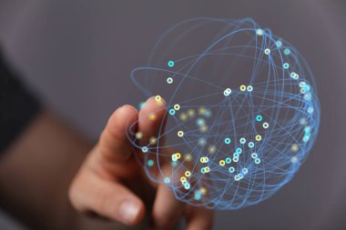 Dünyayı temsil eden dijital bir küreye dokunmak: bağlantı kavramı