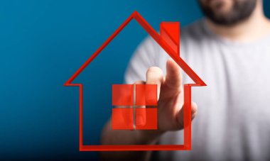 Dijital Ev Konseptine Dokunan Kişi Ev Sahipliği, İpotek veya Gayrimenkul