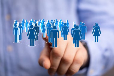 Dijital olarak Kalabalık Dokunuşu 'nu temsil ediyor. Sosyal bağlantı ve birlik kavramı.