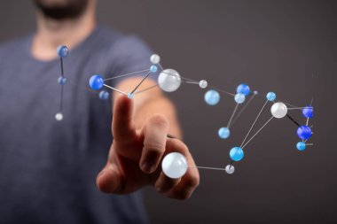 Dijital Ağ Bağlantısıyla Etkileşen Adam