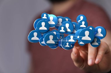 Dijital Ağ Bağlantısı İnsan Profil Simgeleri, Sosyal Konsept tarafından sunulmuştur