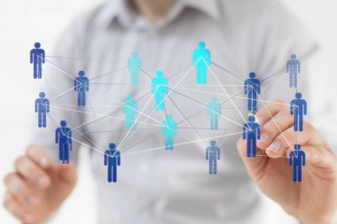 Dijital teknoloji ve fikirleri kullanan insanlar ağı konsepti