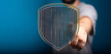 Soyut Koruma Kalkanı: Veri Güvenliği ve Çevrimiçi Güvenlik Konsepti