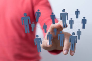 İnsan bağlantı ağı insan simgeleriyle soyut bir şekilde görüntülendi