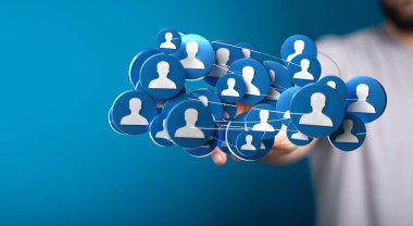 Bağlı insan, bağlantı ve iletişim ağı kavramı