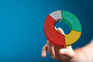 3D pasta grafiği, iş konsepti, veri analizi