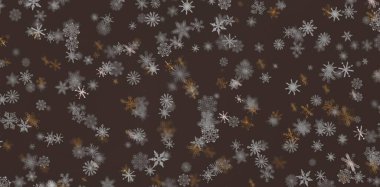 Kahverengi Arkaplana Düşen Soyut Kar Taneleri, Kış Tasarımı