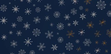 Noel ve Tatil İçin Donanma Arkaplanında Kış Kar Tanesi Kalıbı