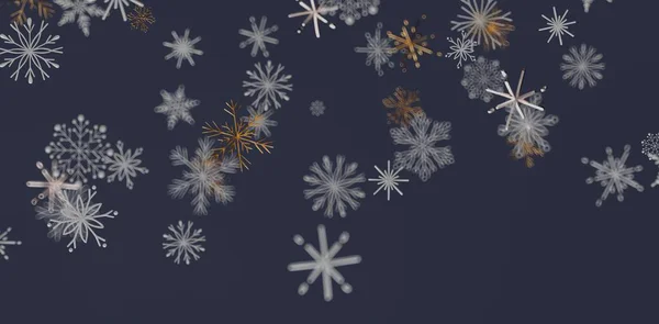 Abstract Snowflake Pattern on Dark Blue Background