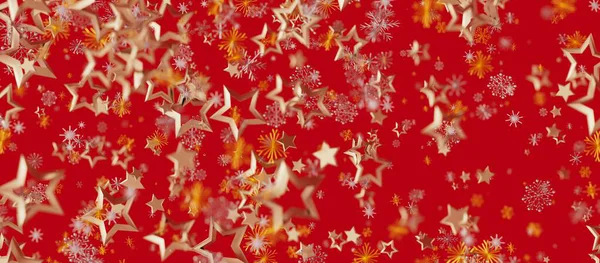 Yıldızlar ve Kar Taneleriyle Şenlikli Soyut Tatil Arkaplanı