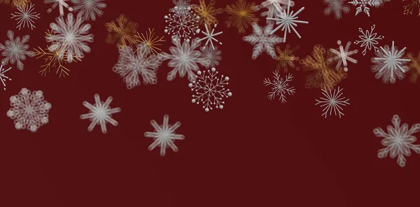 Abstract red background with snowflakes perfect for winter holiday