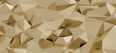 Üçgen Şekiller ve Gölgeler ile Soyut Geometrik Altın Arkaplan