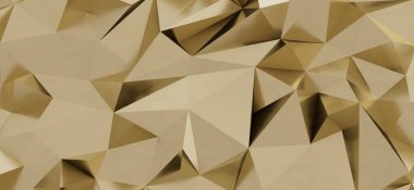 Altın tonlarda soyut geometrik 3D desen, modern tasarım
