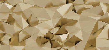 Soyut geometrik 3D altın şekiller, lüks projeler için modern tasarım arka planı