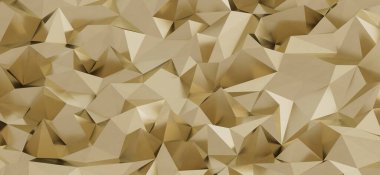 Çokgen Düşük Poligonometrik Desenli Soyut Geometrik Altın Arkaplan