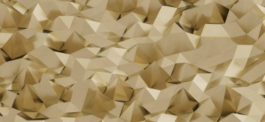 Soyut altın çokgen yüzey geometrik arkaplan deseni.