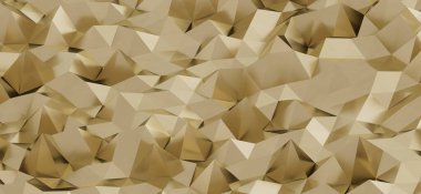 Soyut geometrik 3D altın şekiller arkaplan dokusu tasarımı