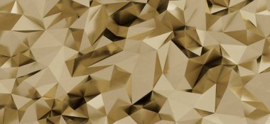 Zarif arkaplan için altın üçgenlerin soyut geometrik deseni